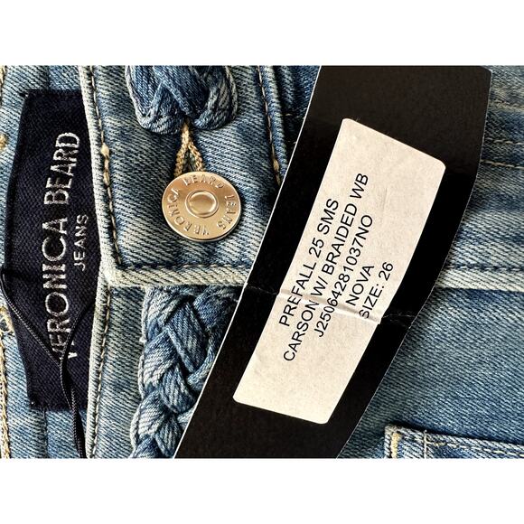 Veronica Beard Jeans Carson Braided Nova Womens Pants Size 26 New Rare Pockets - Picture 5 of 11